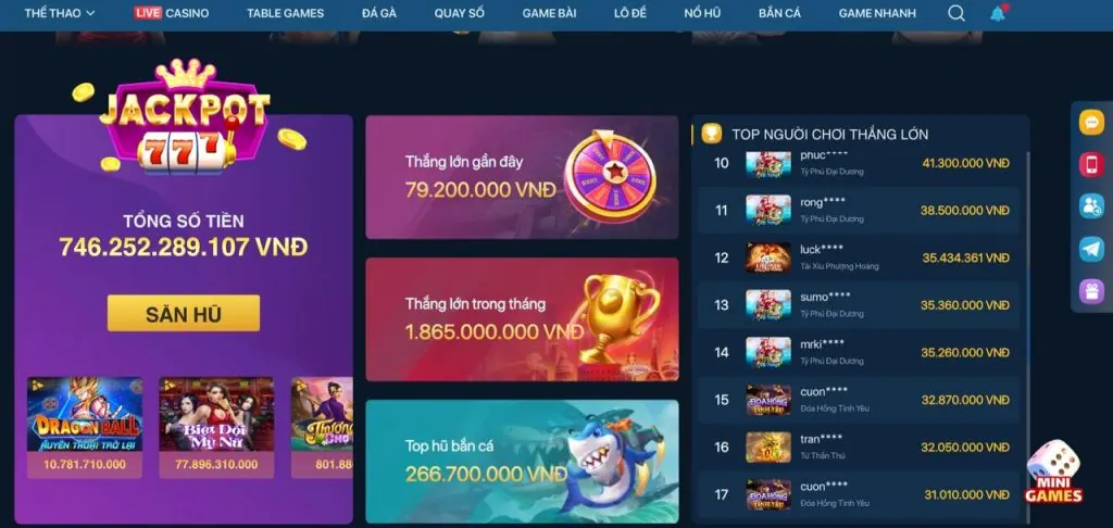 Thưởng Nạp Tiền Hàng Ngày/Tuần wstar77 chính thức